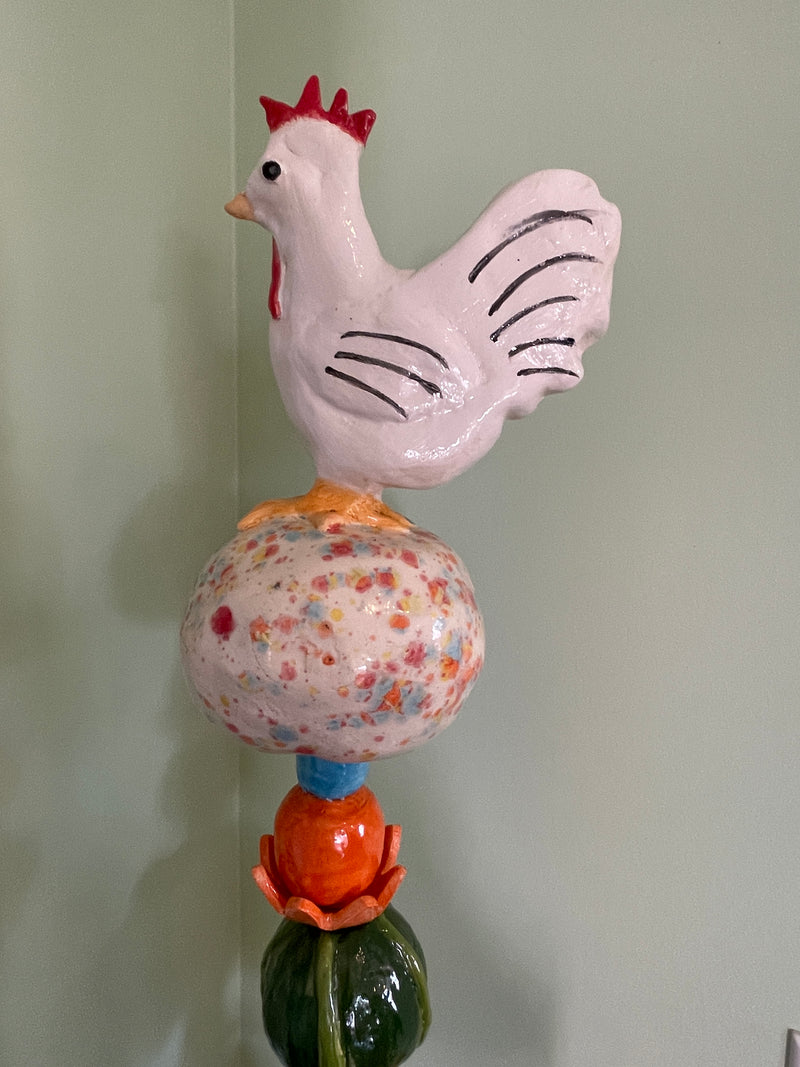 ART- Pottery Garden Totem Pole 30"  tall