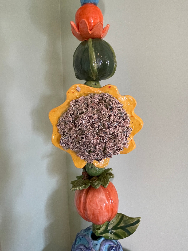 ART- Pottery Garden Totem Pole 30"  tall