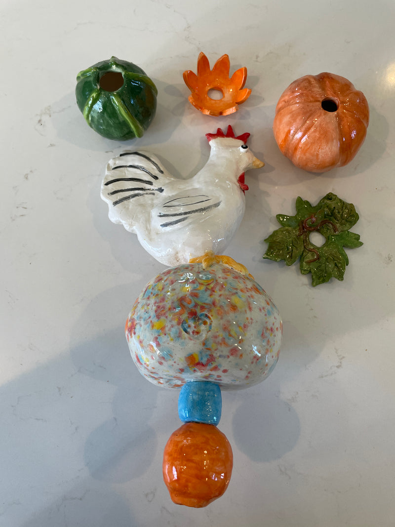 ART- Pottery Garden Totem Pole 30"  tall