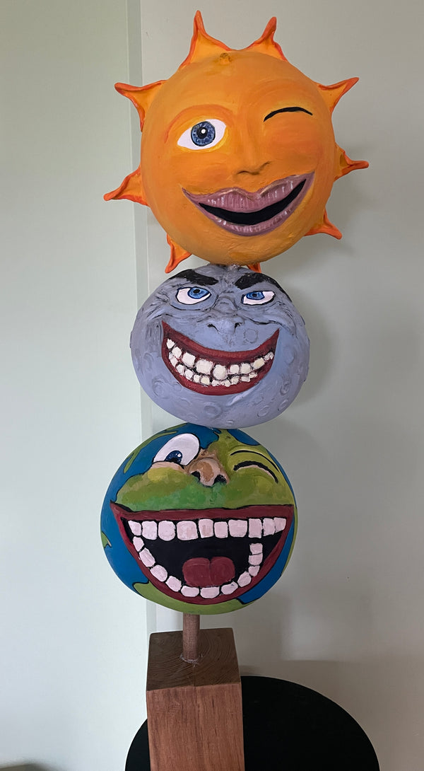 ART- Earth, Moon, Sun Gourd Totem