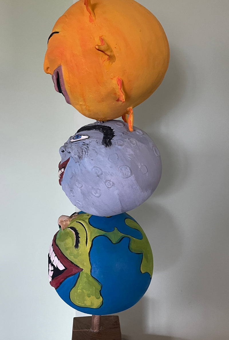 ART- Earth, Moon, Sun Gourd Totem